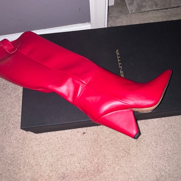 Red Genuine Leather Boots - Picture 3 of 4